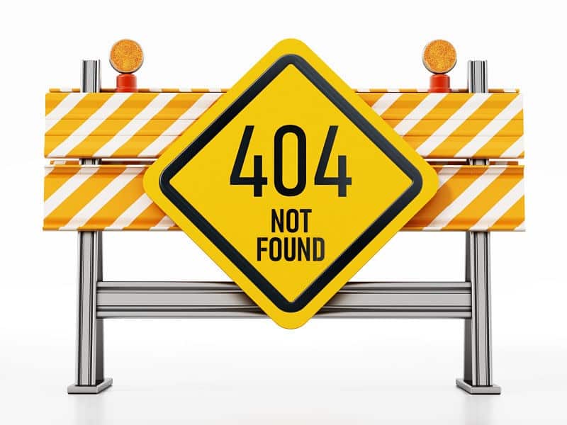Page not found construction road block, please search homes again